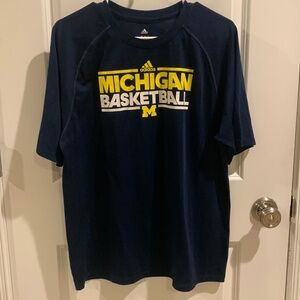 Adidas Michigan Basketball T-Shirt, Men's Size M, Wicking Climalite Fabric